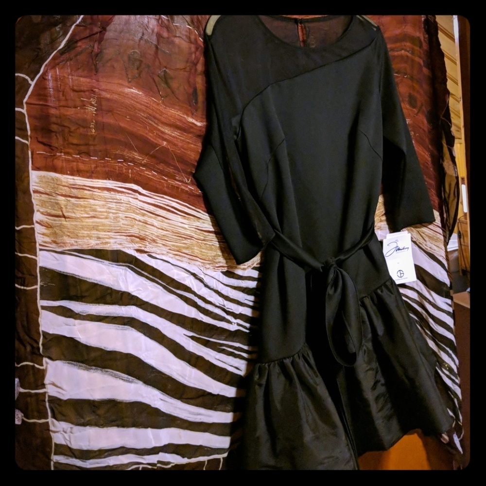 Little black dress with 80's prom vibe